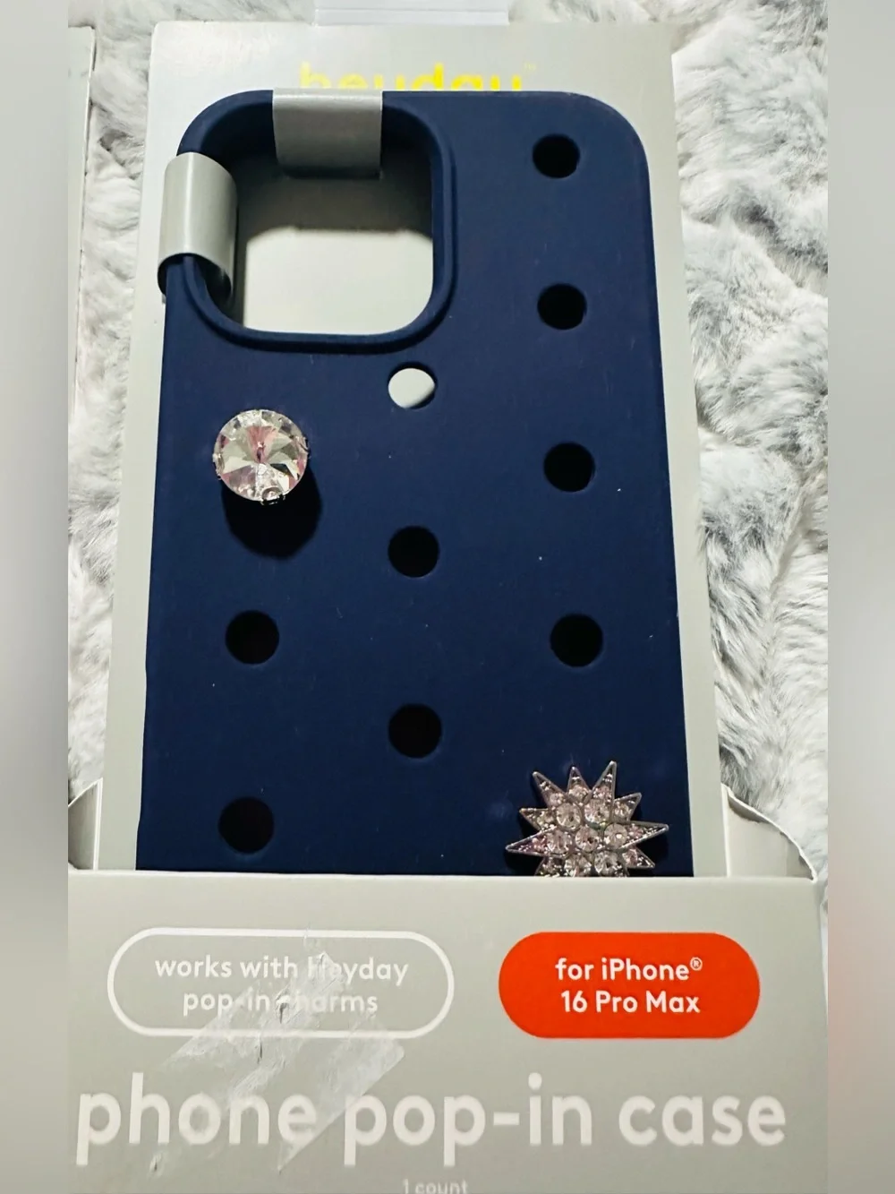 Heyday Pink and Navy Phone Pop-In Cases with Charms Case Mate Lip Gloss Holder 🩷